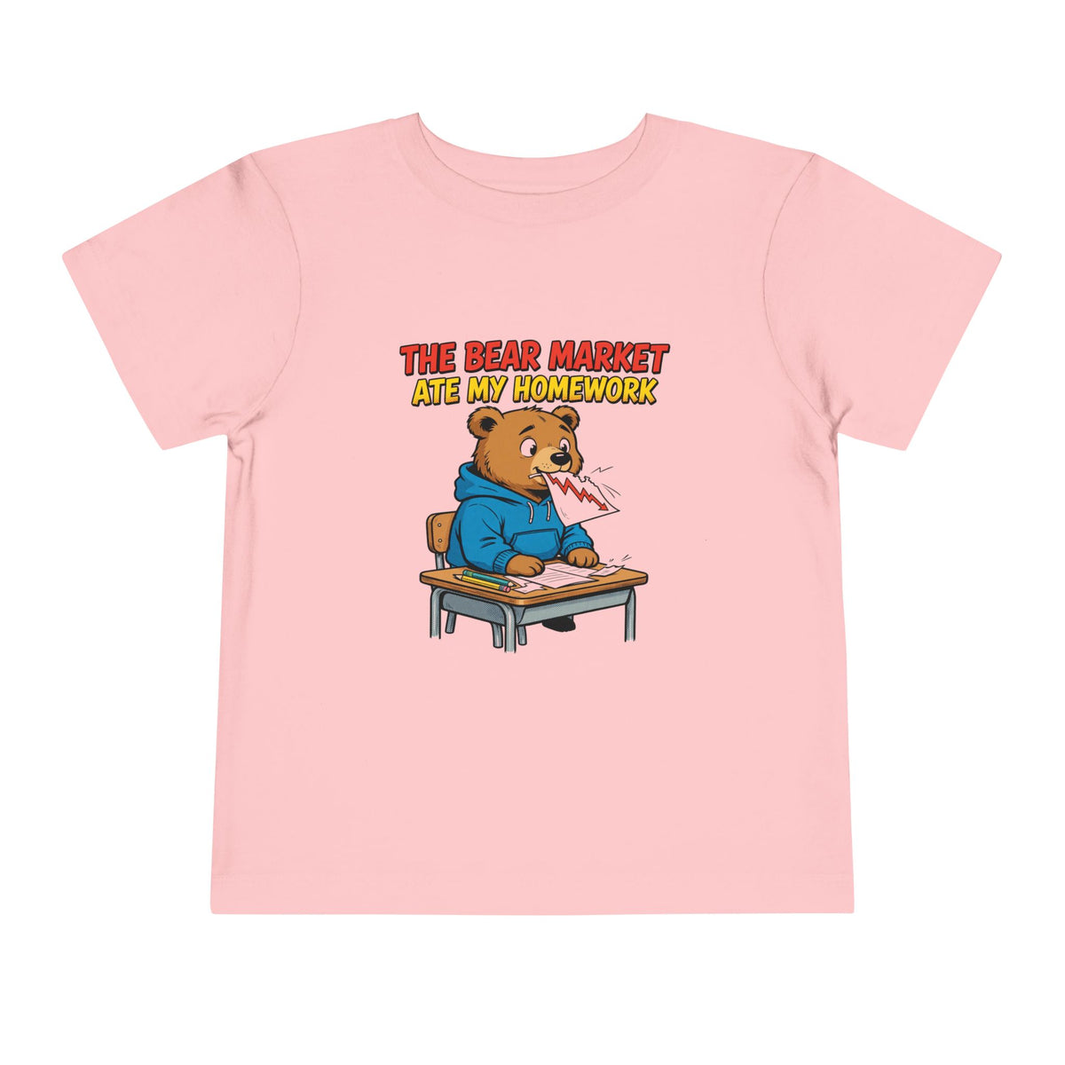 THE BEAR MARKET ATE MY HOMEWORK. Toddler Tee | Funny Finance Kids Clothing