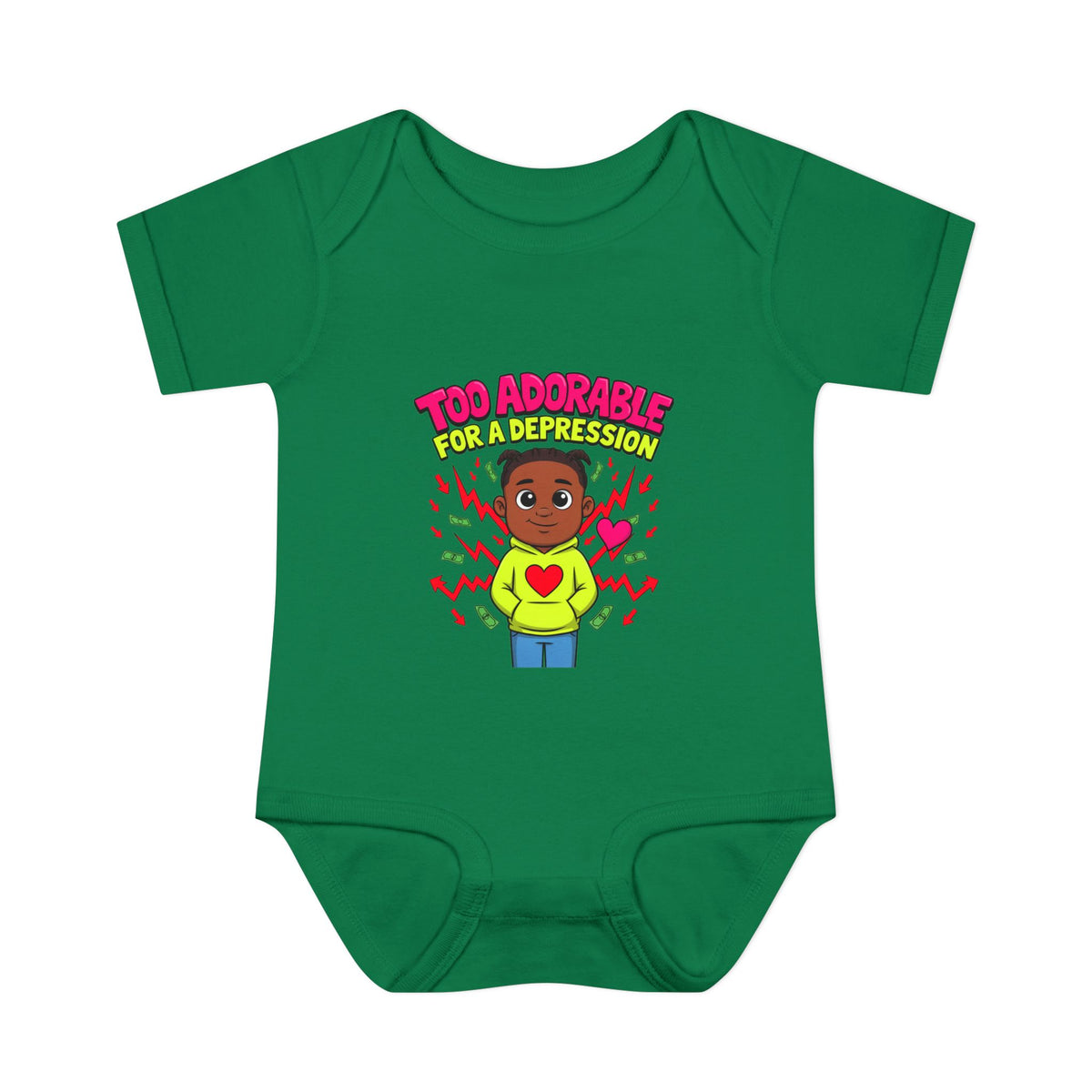 TOO ADORABLE FOR A DEPRESSION. Boys' Baby Bodysuit | Funny Finance Kids Clothing
