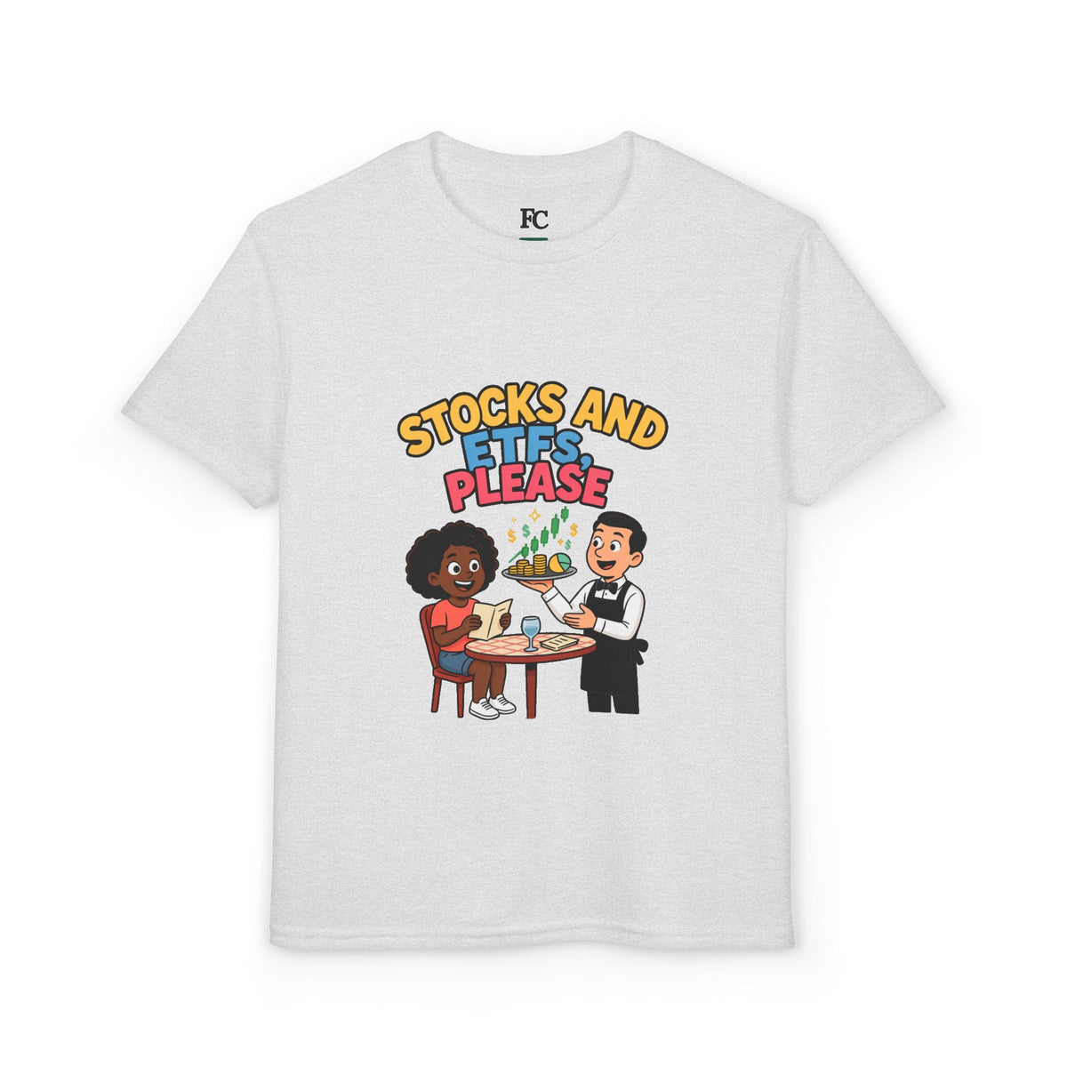STOCKS AND ETFS, PLEASE. Girls' Youth Tee | Funny Finance Kids Clothing