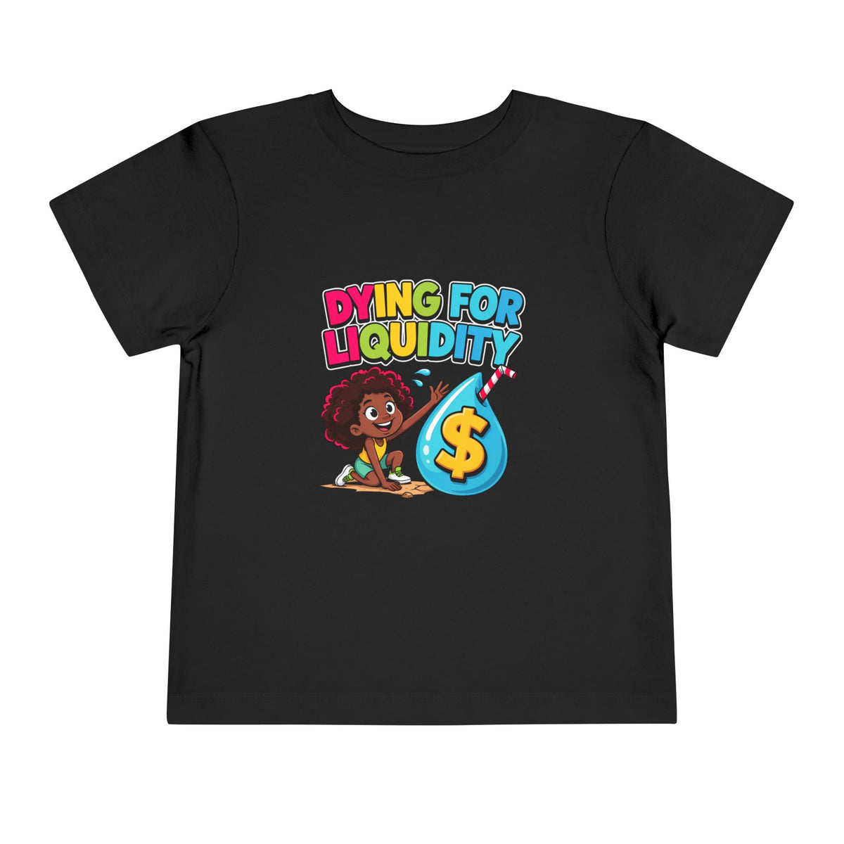 K-SHAPED ECONOMY? I'M STILL ON COLORS AND SHAPES. Girls' Toddler Tee | Funny Finance Kids Clothing