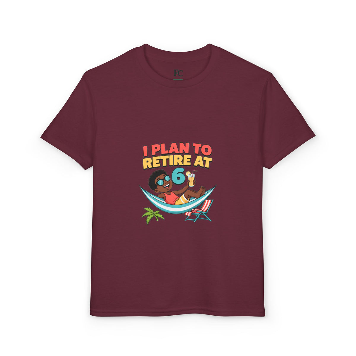 I PLAN TO RETIRE AT 6. Boys' Youth Tee | Funny Finance Kids Clothing