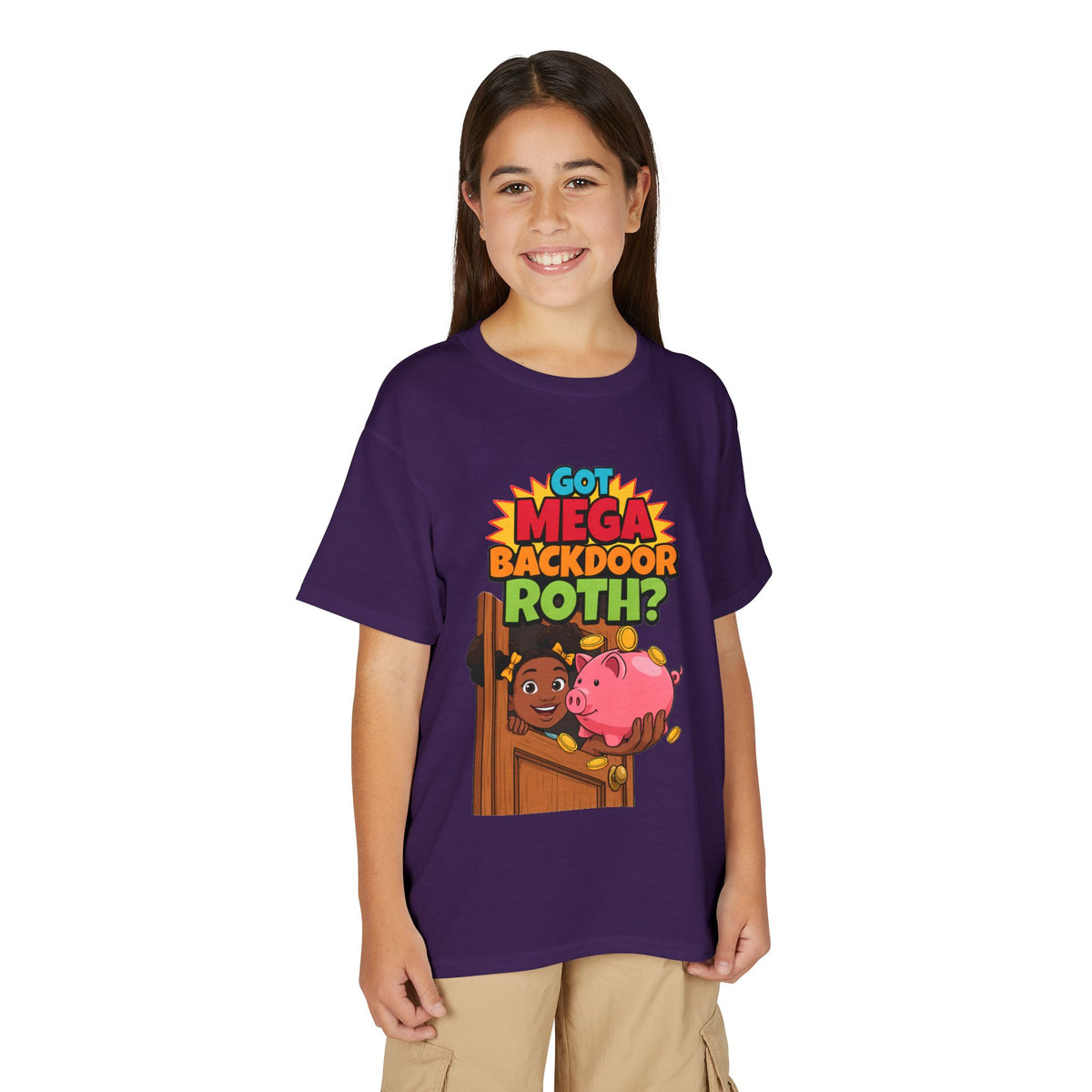 GOT MEGA BACKDOOR ROTH?. Girls' Youth Tee | Funny Finance Kids Clothing