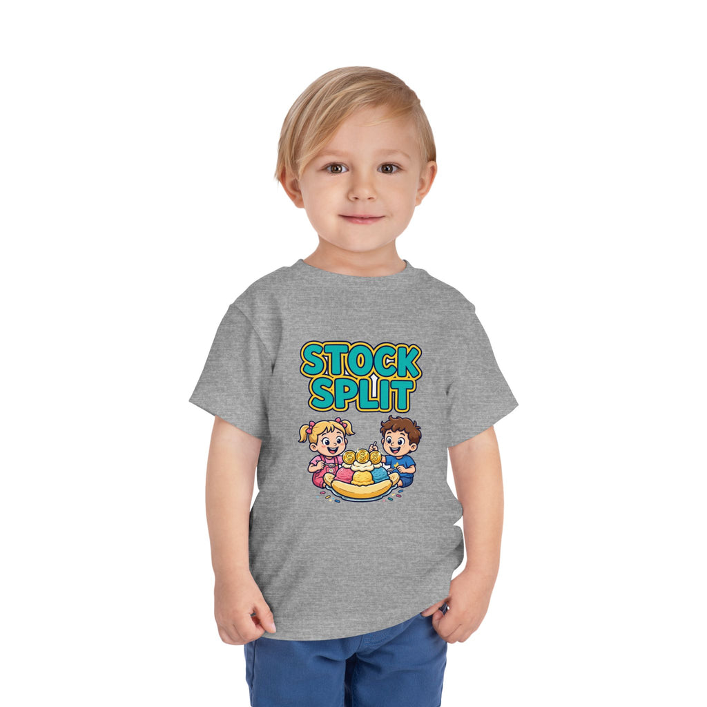 STOCK SPLIT. Girls' Toddler Tee | Funny Finance Kids Clothing