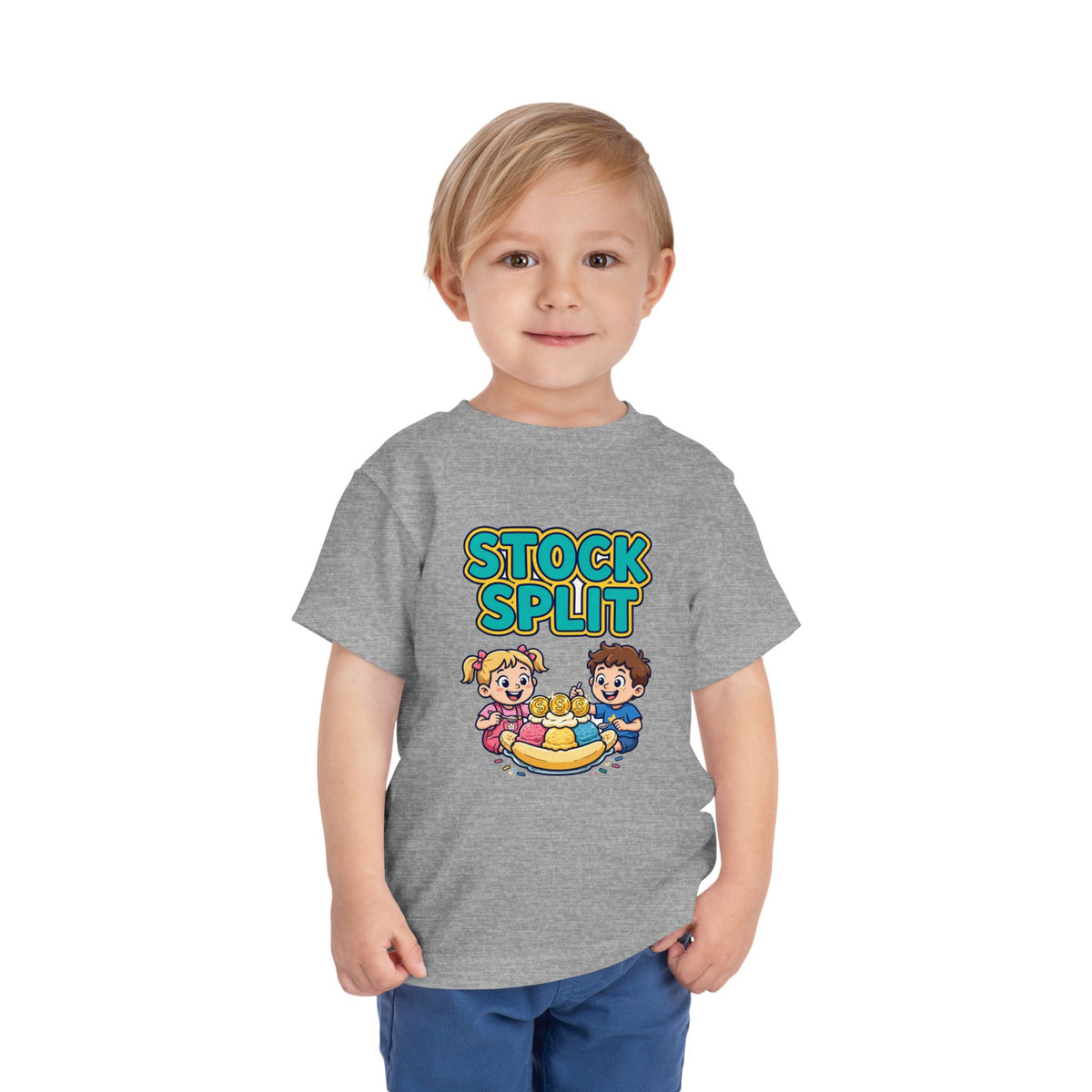 STOCK SPLIT. Girls' Toddler Tee | Funny Finance Kids Clothing