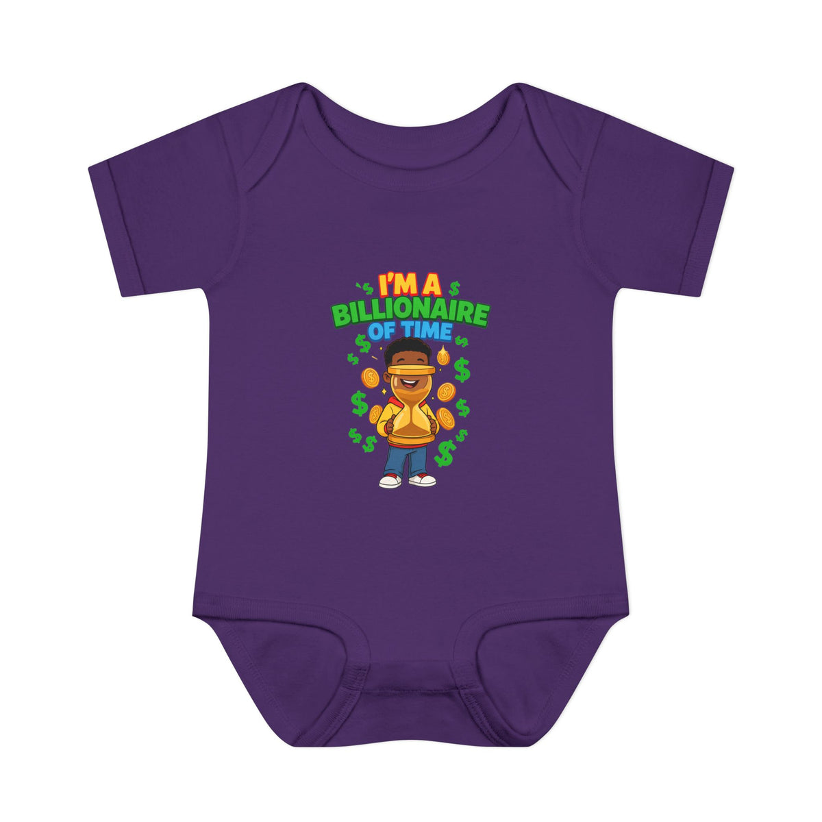 I'M A BILLIONAIRE OF TIME. Girls' Baby Bodysuit | Funny Finance Kids Clothing