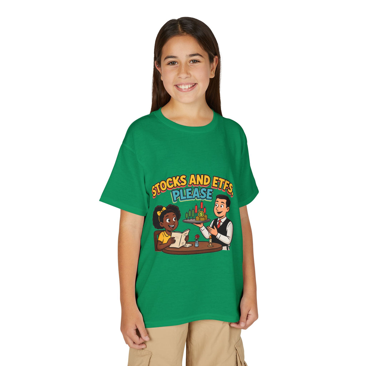 STOCKS AND ETFS, PLEASE. Girls' Youth Tee | Funny Finance Kids Clothing
