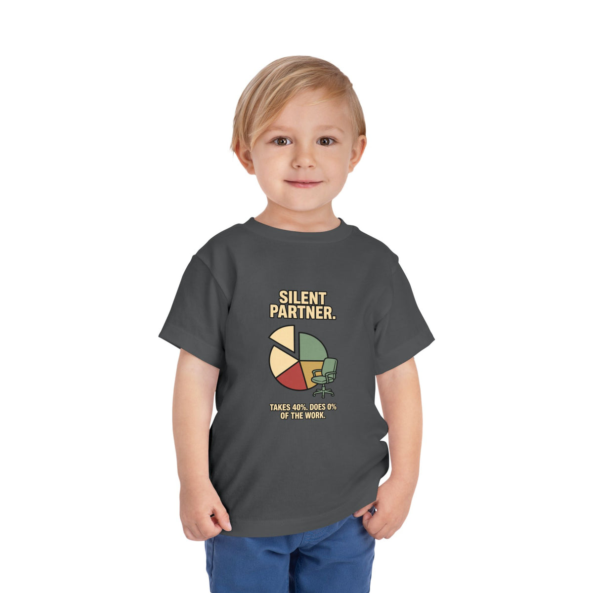 SILENT PARTNER. Toddler Tee | Funny Finance Kids Shirt