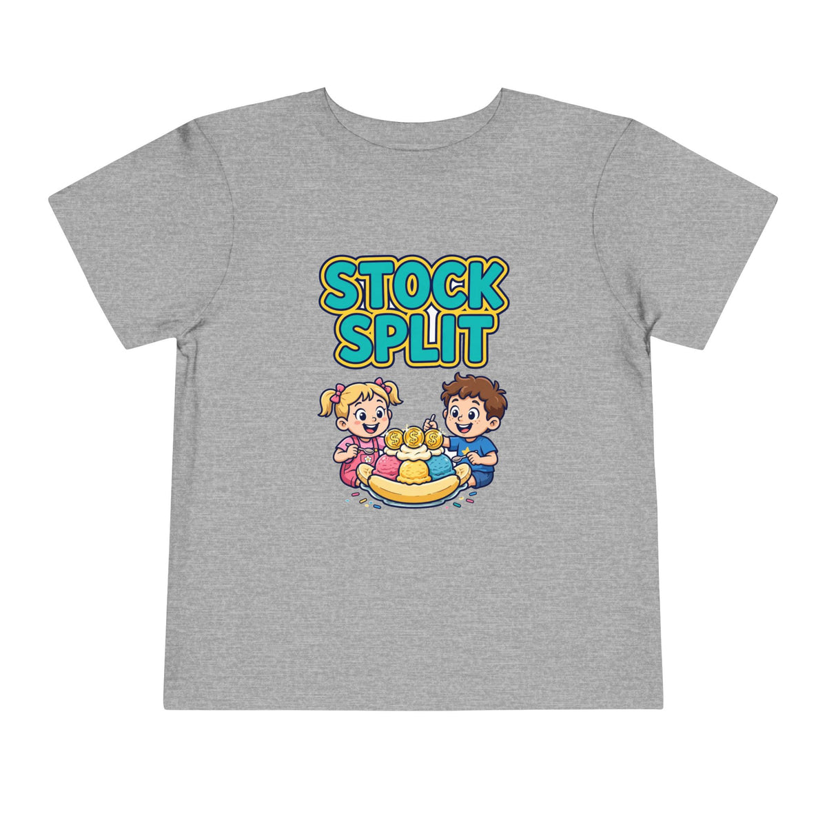 STOCK SPLIT. Girls' Toddler Tee | Funny Finance Kids Clothing