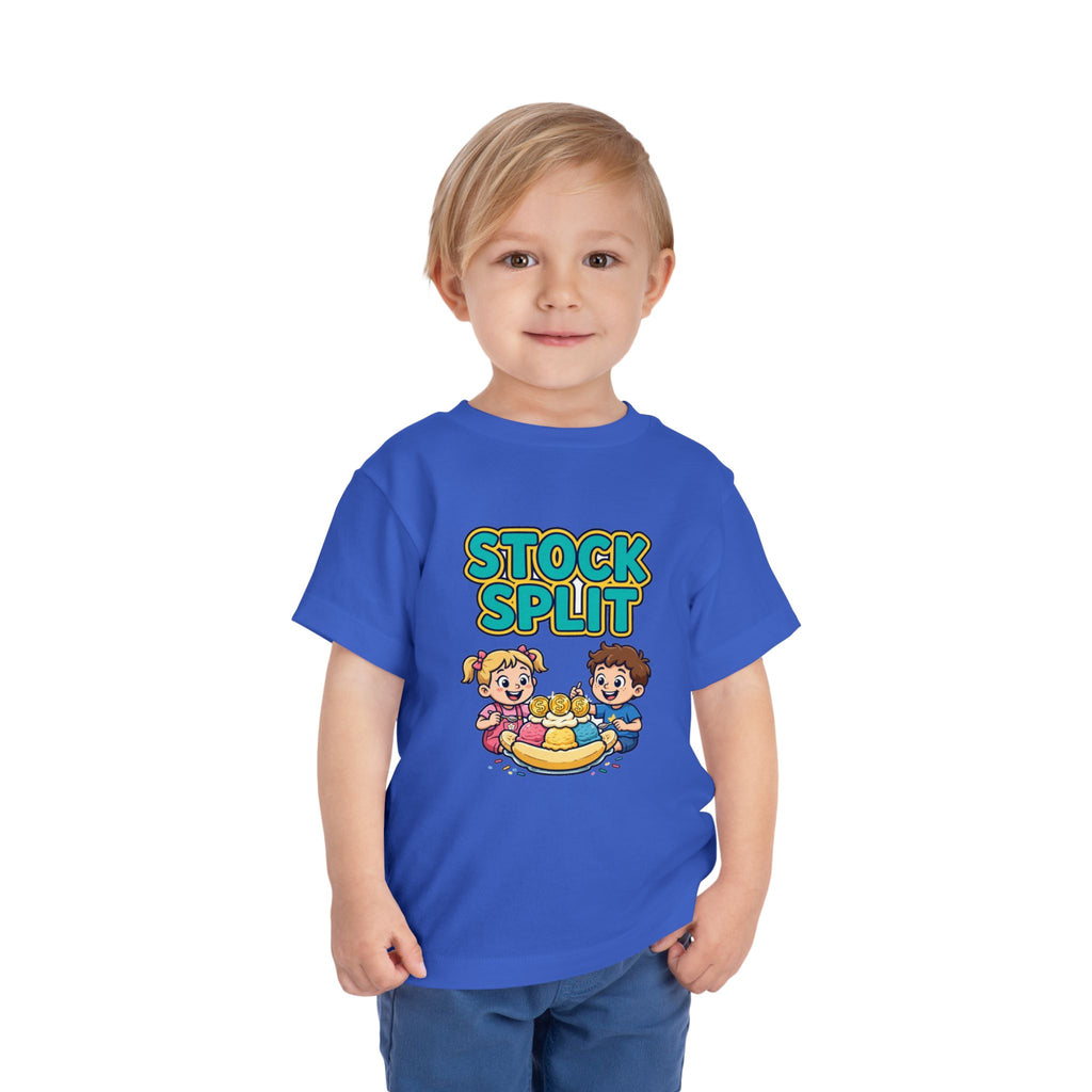 STOCK SPLIT. Girls' Toddler Tee | Funny Finance Kids Clothing