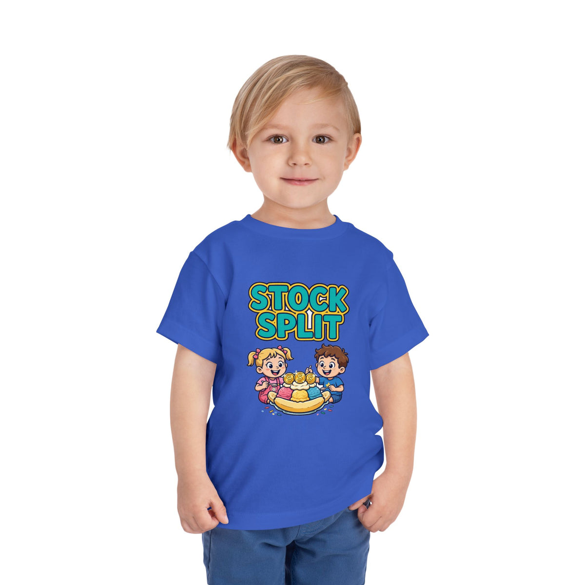 STOCK SPLIT. Girls' Toddler Tee | Funny Finance Kids Clothing