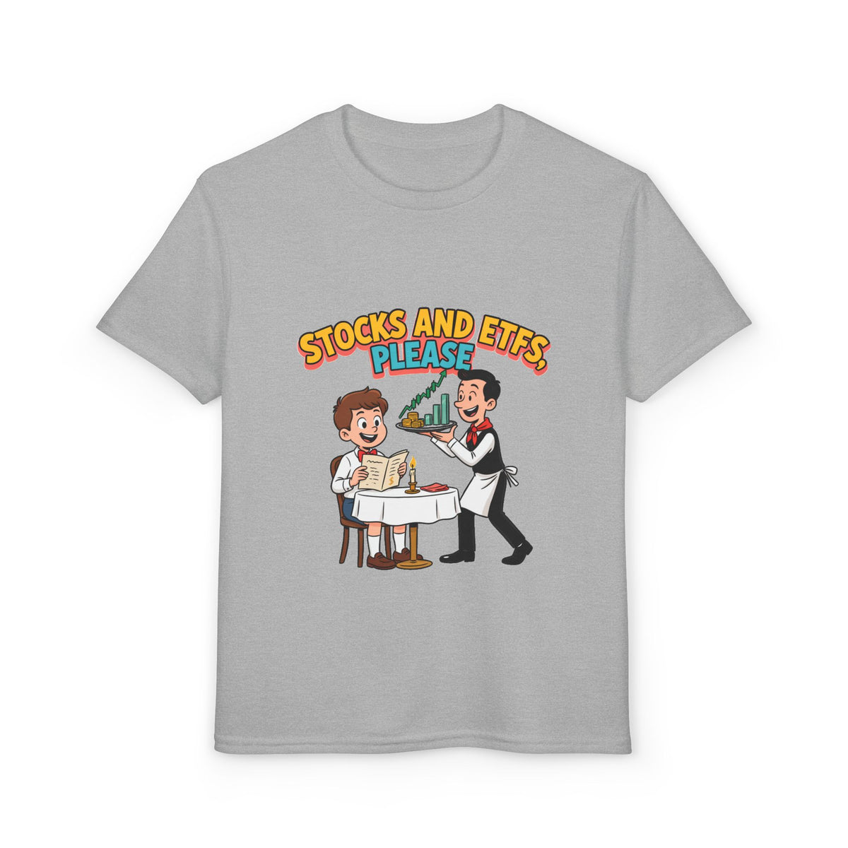 STOCKS AND ETFS, PLEASE. Boys' Youth Tee | Funny Finance Kids Clothing