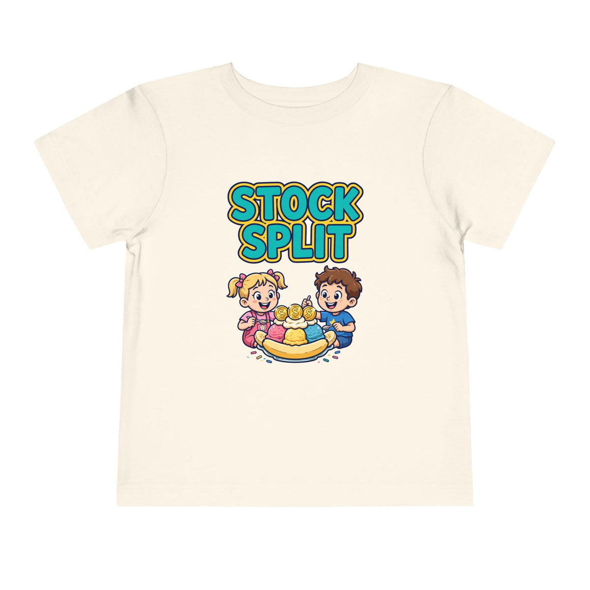 STOCK SPLIT. Girls' Toddler Tee | Funny Finance Kids Clothing