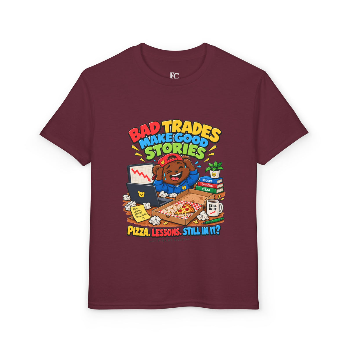 BEAR BAD TRADES. Youth Tee | Funny Finance Kids Clothing