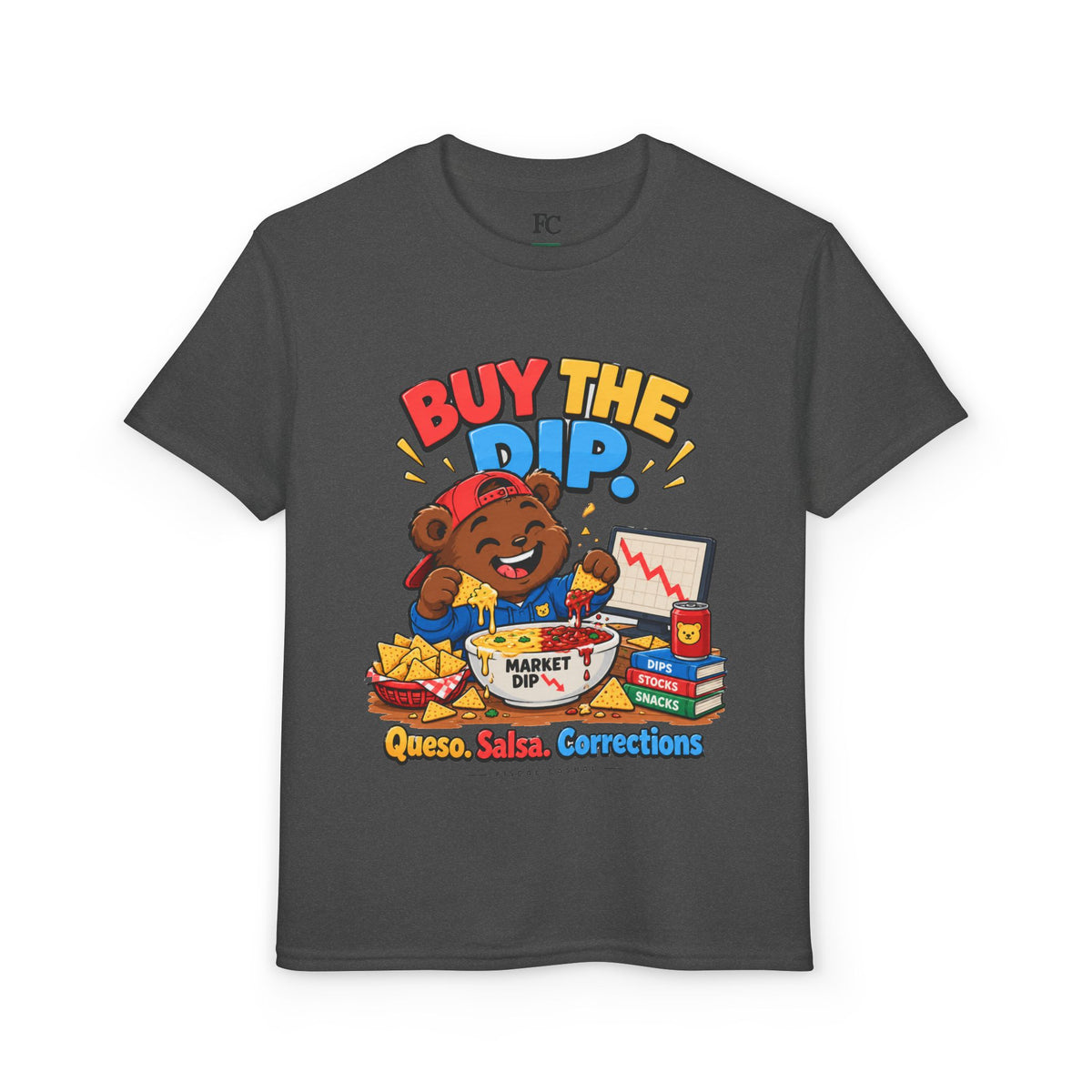 BUY THE DIP BEAR. Youth Tee | Funny Finance Kids Clothing