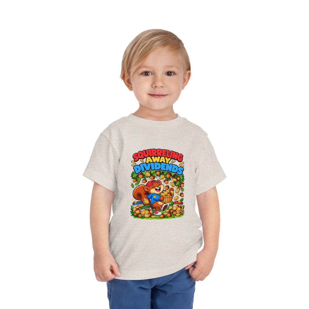 SQUIRRELING AWAY DIVIDENDS. Toddler Tee | Funny Finance Kids Clothing