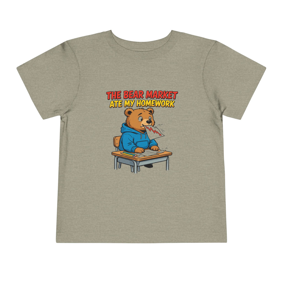 THE BEAR MARKET ATE MY HOMEWORK. Toddler Tee | Funny Finance Kids Clothing