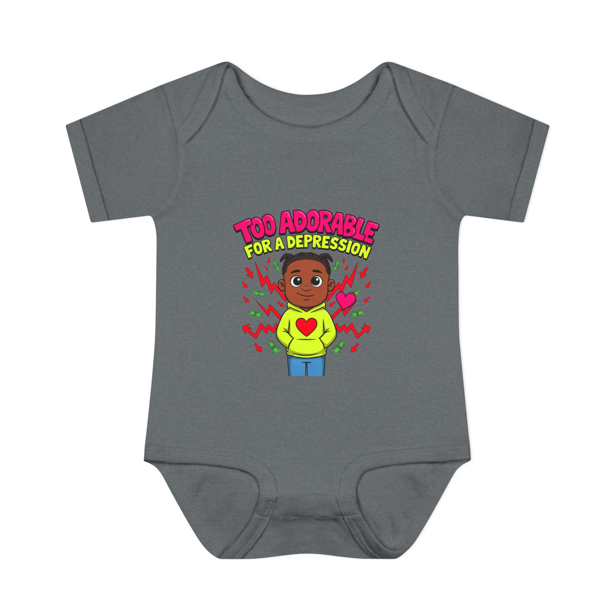 TOO ADORABLE FOR A DEPRESSION. Boys' Baby Bodysuit | Funny Finance Kids Clothing