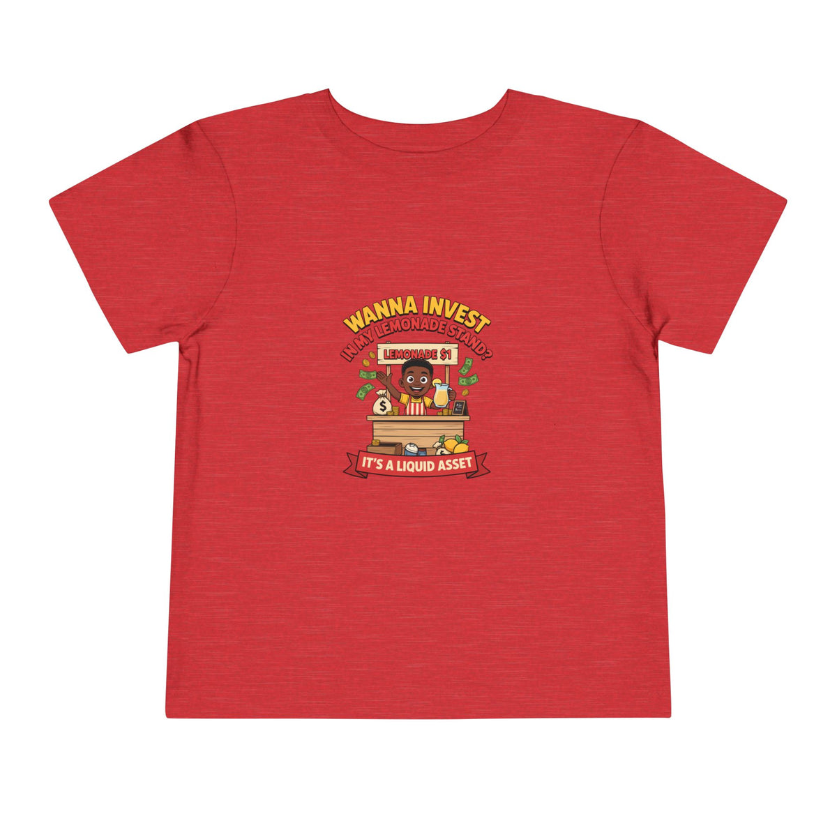 WANNA INVEST IN MY LEMONADE STAND? IT'S A LIQUID ASSET. Boys' Toddler Tee | Funny Finance Kids Clothing