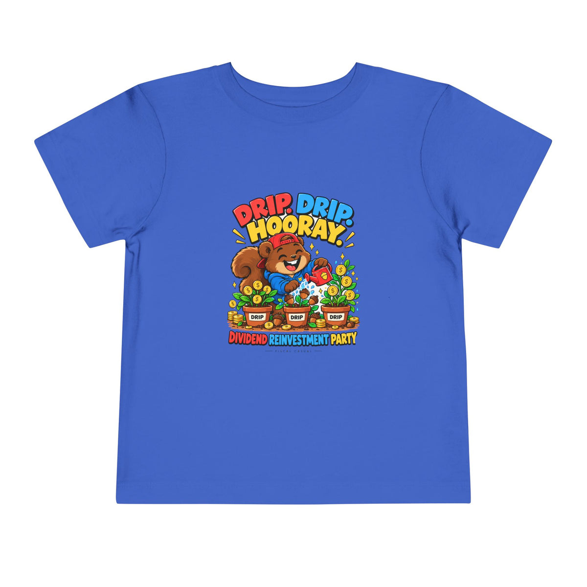 SQUIRREL DIVIDEND PARTY. Toddler Tee | Funny Finance Kids Clothing