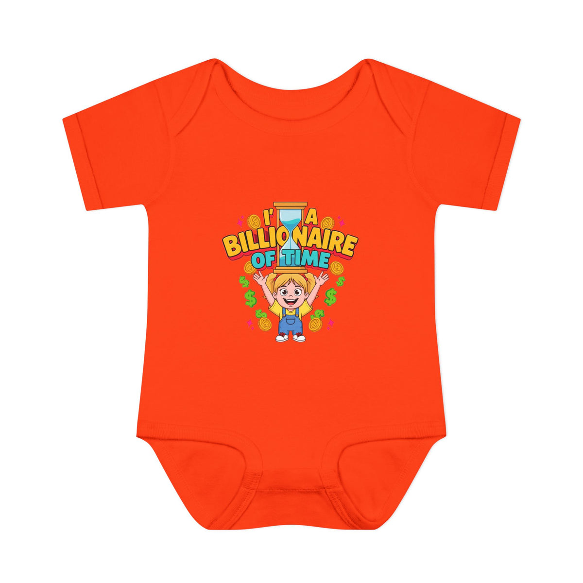 I'M A BILLIONAIRE OF TIME. Girls' Baby Bodysuit | Funny Finance Kids Clothing