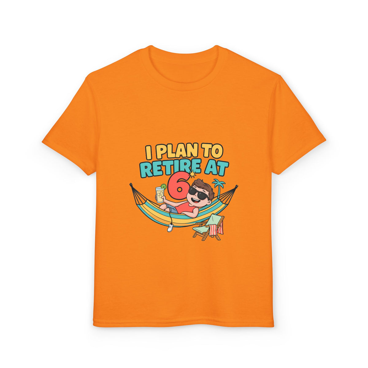 I PLAN TO RETIRE AT 6. Boys' Youth Tee | Funny Finance Kids Clothing