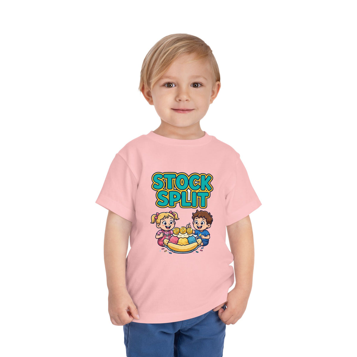 STOCK SPLIT. Girls' Toddler Tee | Funny Finance Kids Clothing
