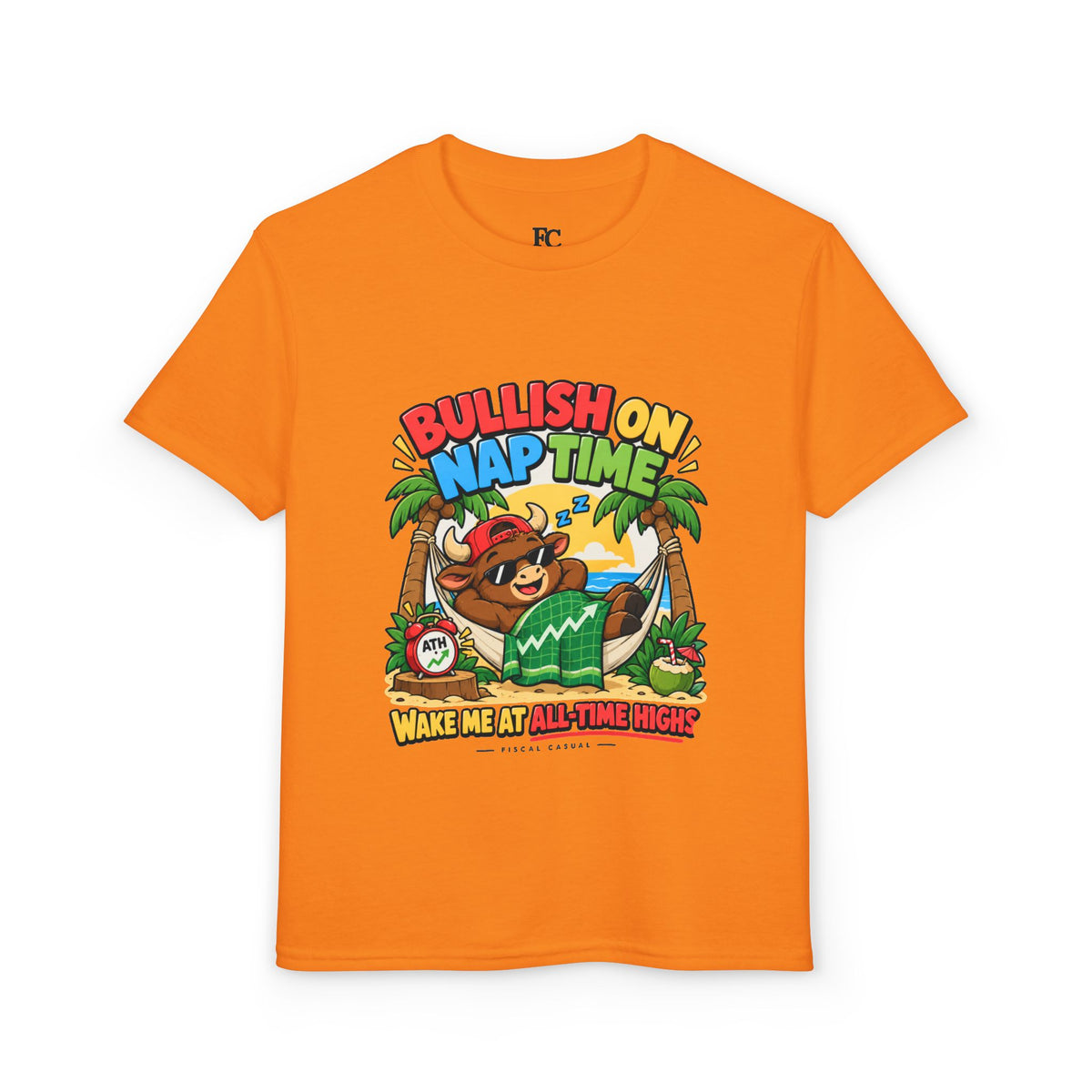 BULL NAP TIME. Youth Tee | Funny Finance Kids Clothing