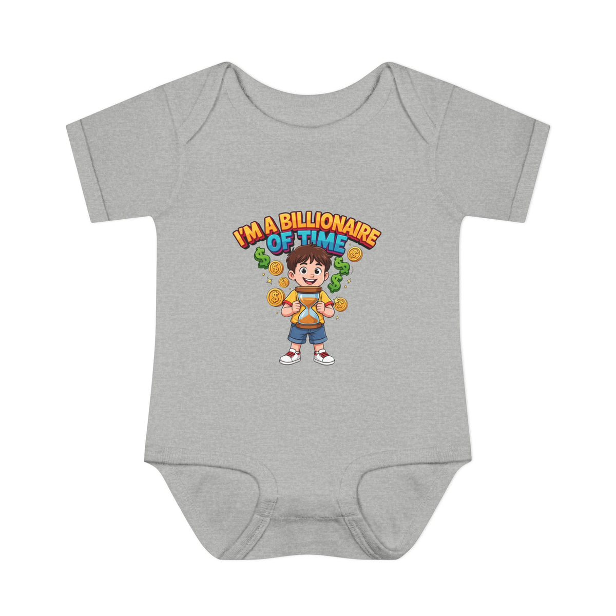 I'M A BILLIONAIRE OF TIME. Boys' Baby Bodysuit | Funny Finance Kids Clothing