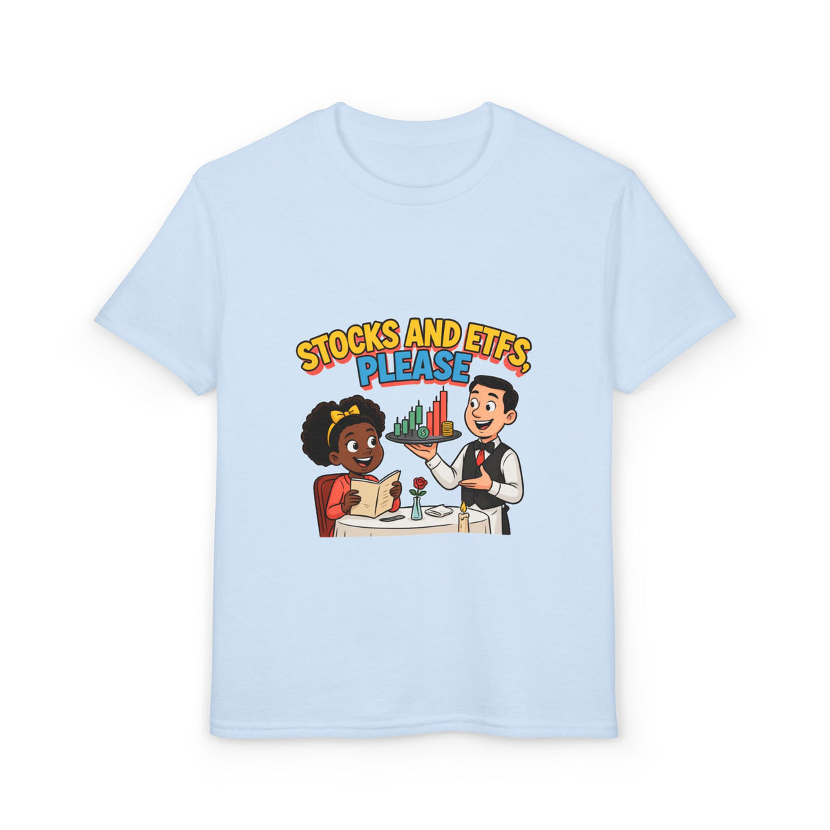 STOCKS AND ETFS, PLEASE. Girls' Youth Tee | Funny Finance Kids Clothing