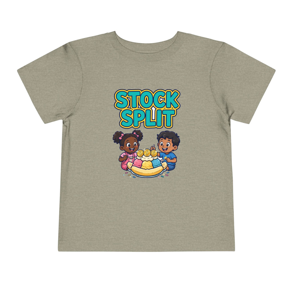 STOCK SPLIT. Girls' Toddler Tee | Funny Finance Kids Clothing