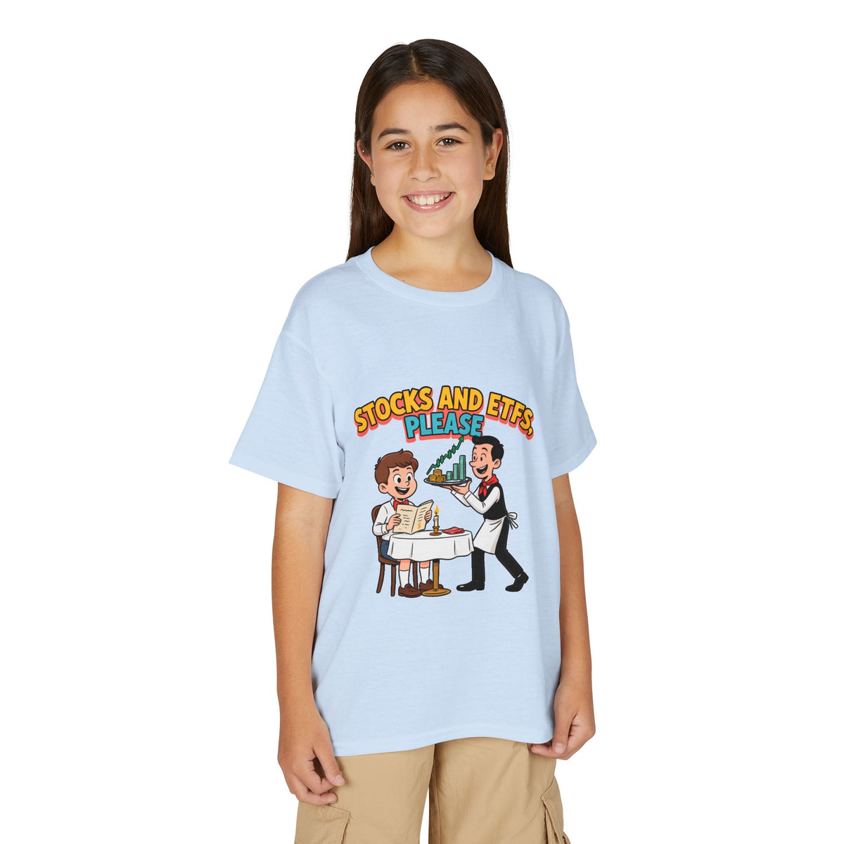 STOCKS AND ETFS, PLEASE. Boys' Youth Tee | Funny Finance Kids Clothing