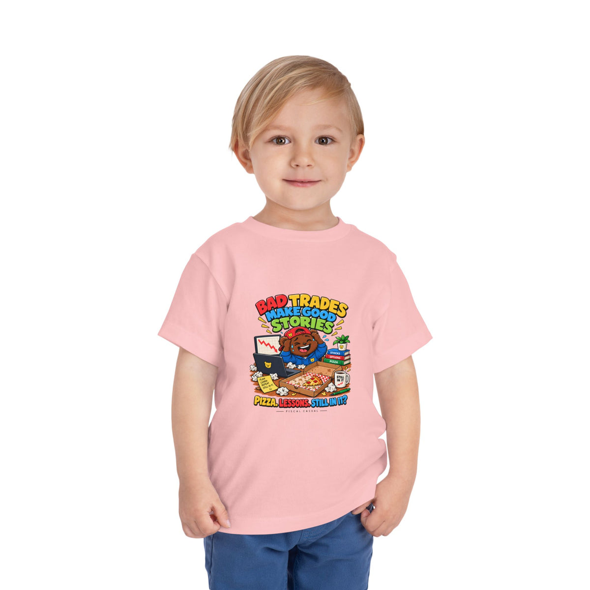 BEAR BAD TRADES. Toddler Tee | Funny Finance Kids Clothing