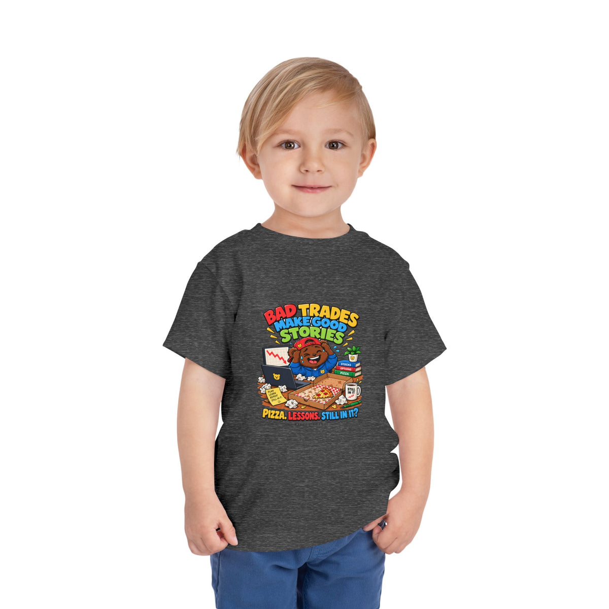 BEAR BAD TRADES. Toddler Tee | Funny Finance Kids Clothing