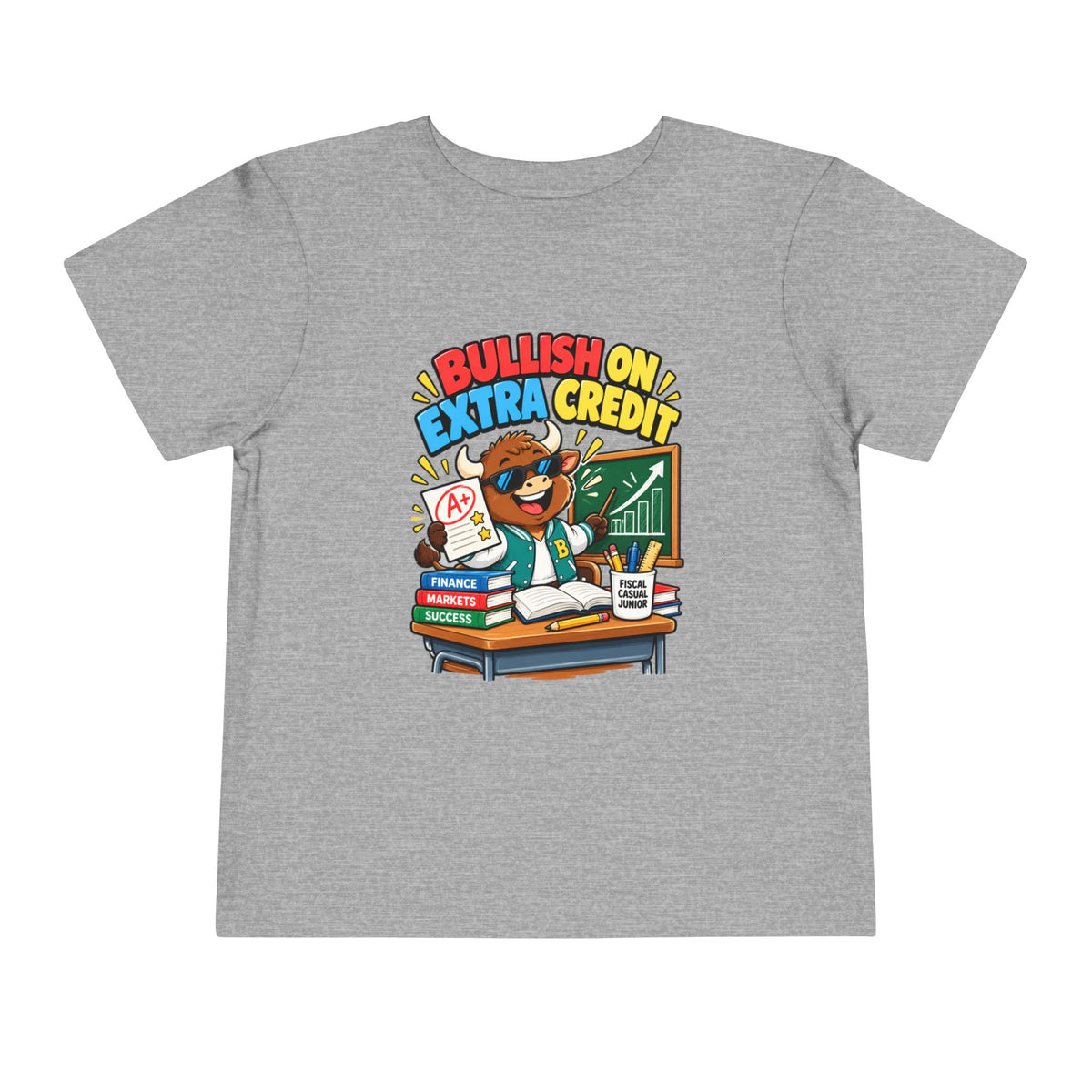 BULLISH ON EXTRA CREDIT. Toddler Tee | Funny Finance Kids Clothing