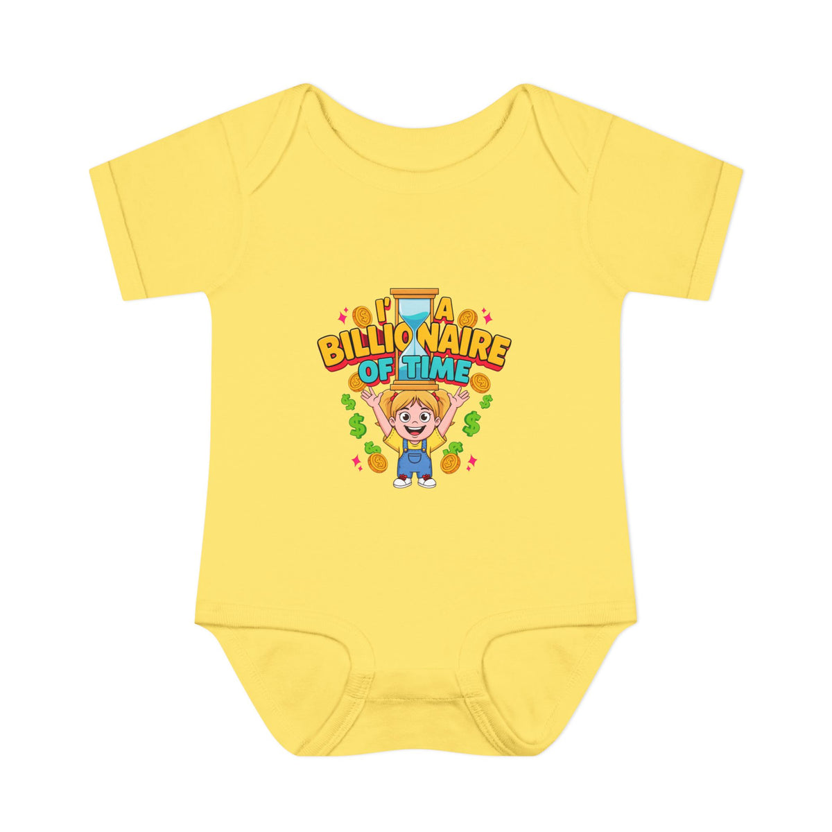 I'M A BILLIONAIRE OF TIME. Girls' Baby Bodysuit | Funny Finance Kids Clothing
