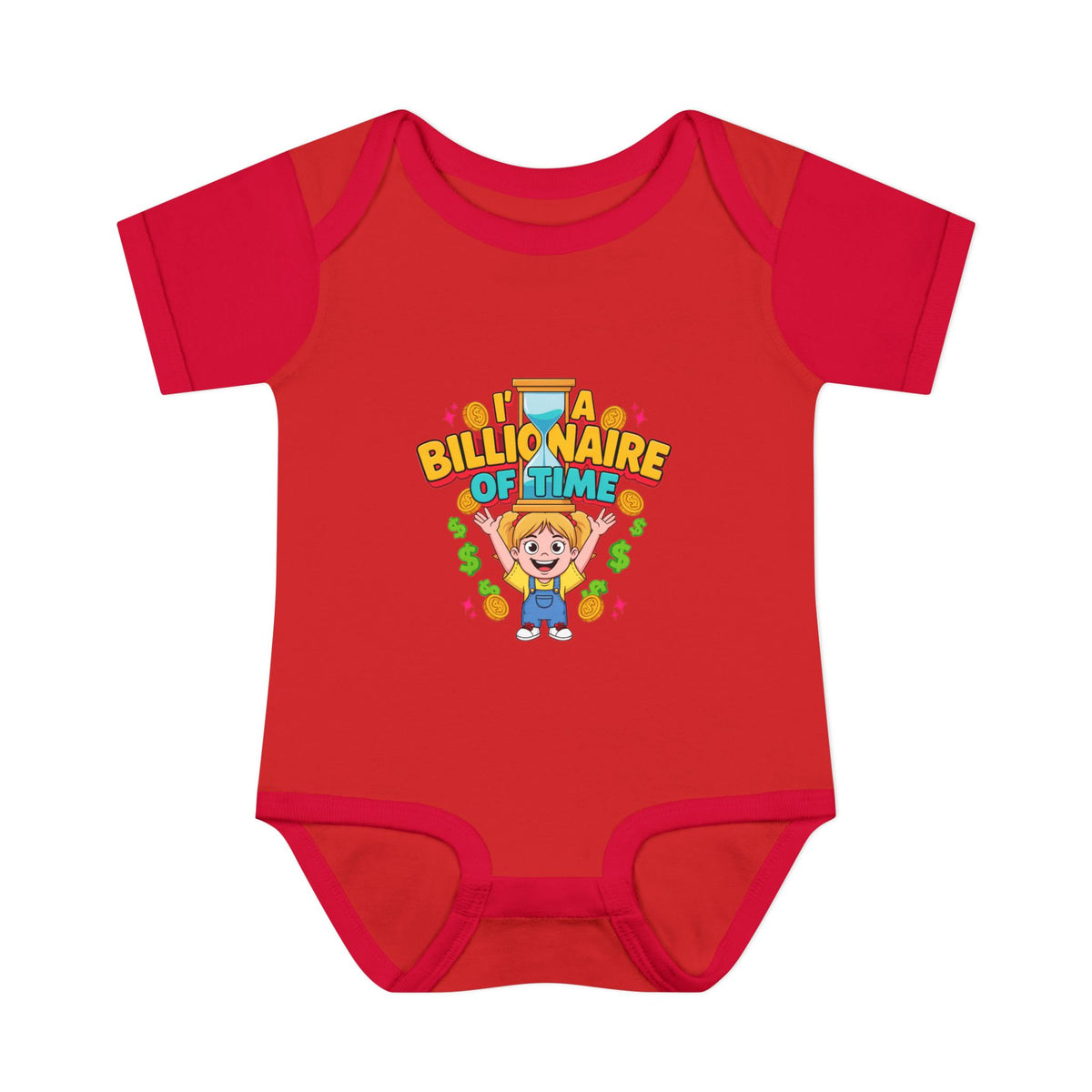 I'M A BILLIONAIRE OF TIME. Girls' Baby Bodysuit | Funny Finance Kids Clothing