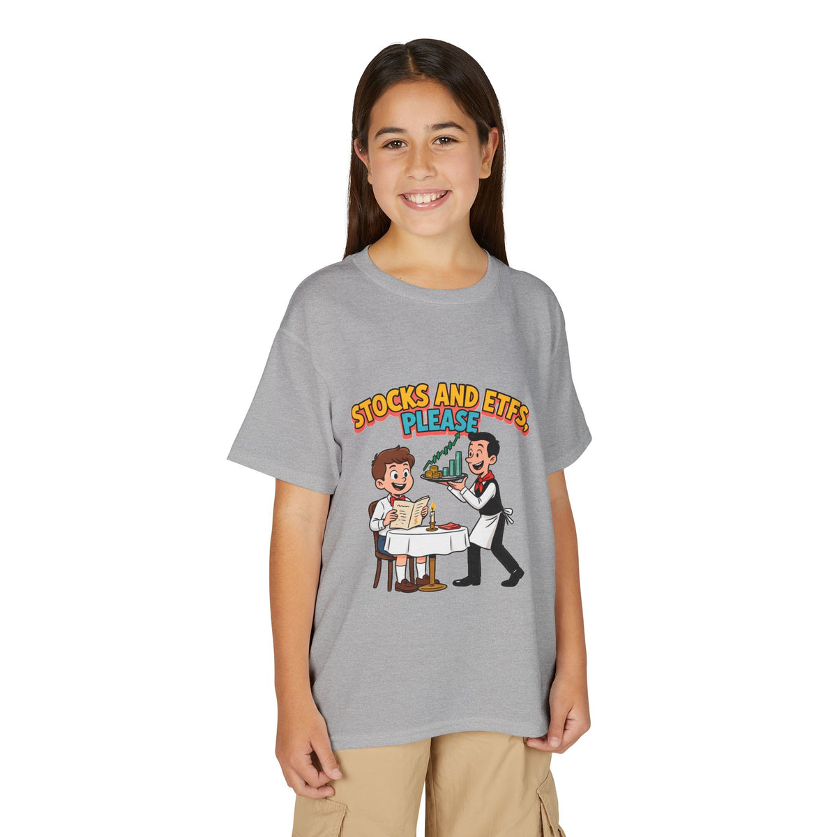STOCKS AND ETFS, PLEASE. Boys' Youth Tee | Funny Finance Kids Clothing