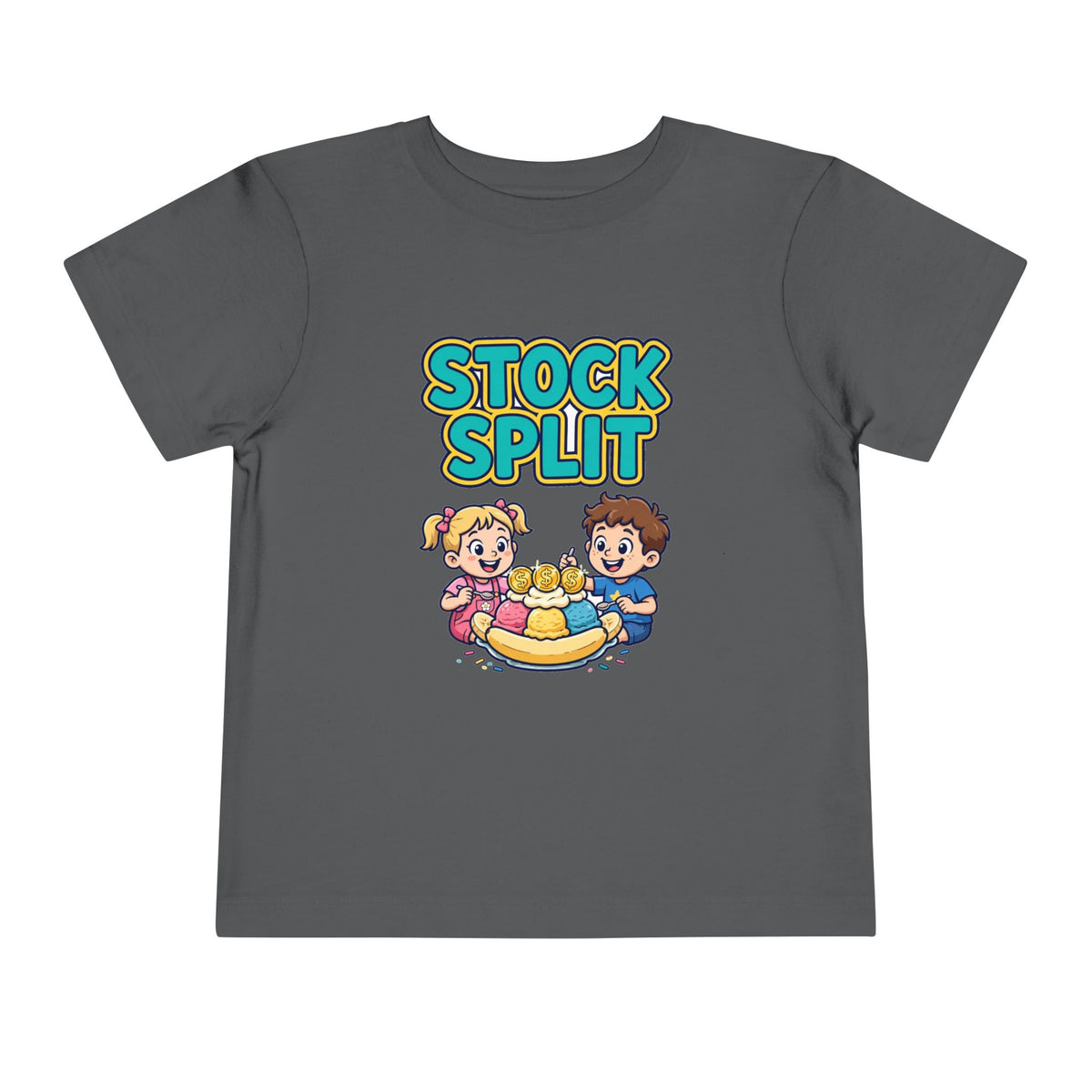 STOCK SPLIT. Girls' Toddler Tee | Funny Finance Kids Clothing