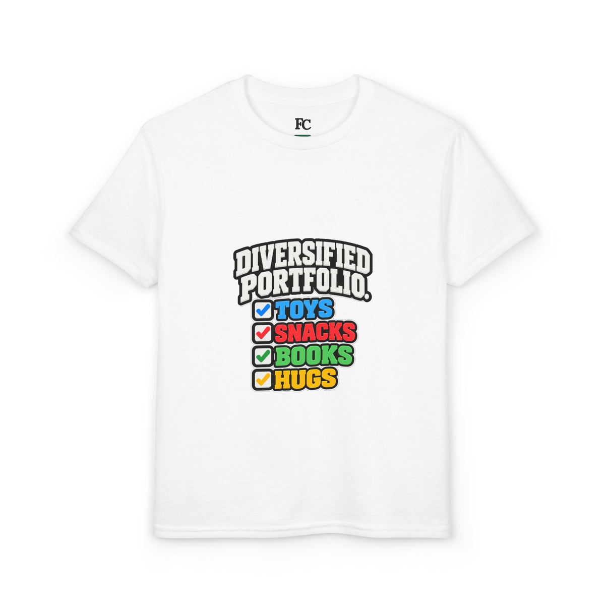 DIVERSIFIED PORTFOLIO. Fiscal Casual Junior youth tee, front view