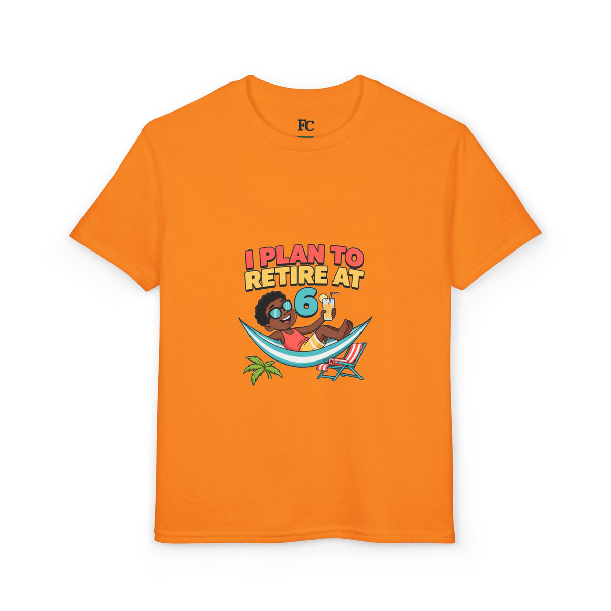 I PLAN TO RETIRE AT 6. Boys' Youth Tee | Funny Finance Kids Clothing