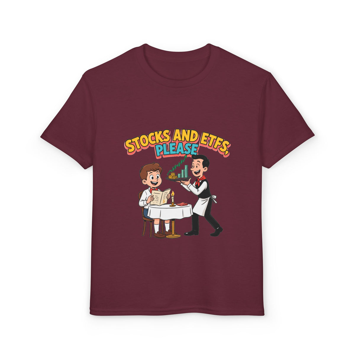 STOCKS AND ETFS, PLEASE. Boys' Youth Tee | Funny Finance Kids Clothing
