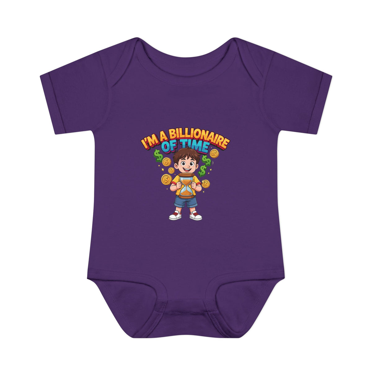 I'M A BILLIONAIRE OF TIME. Boys' Baby Bodysuit | Funny Finance Kids Clothing