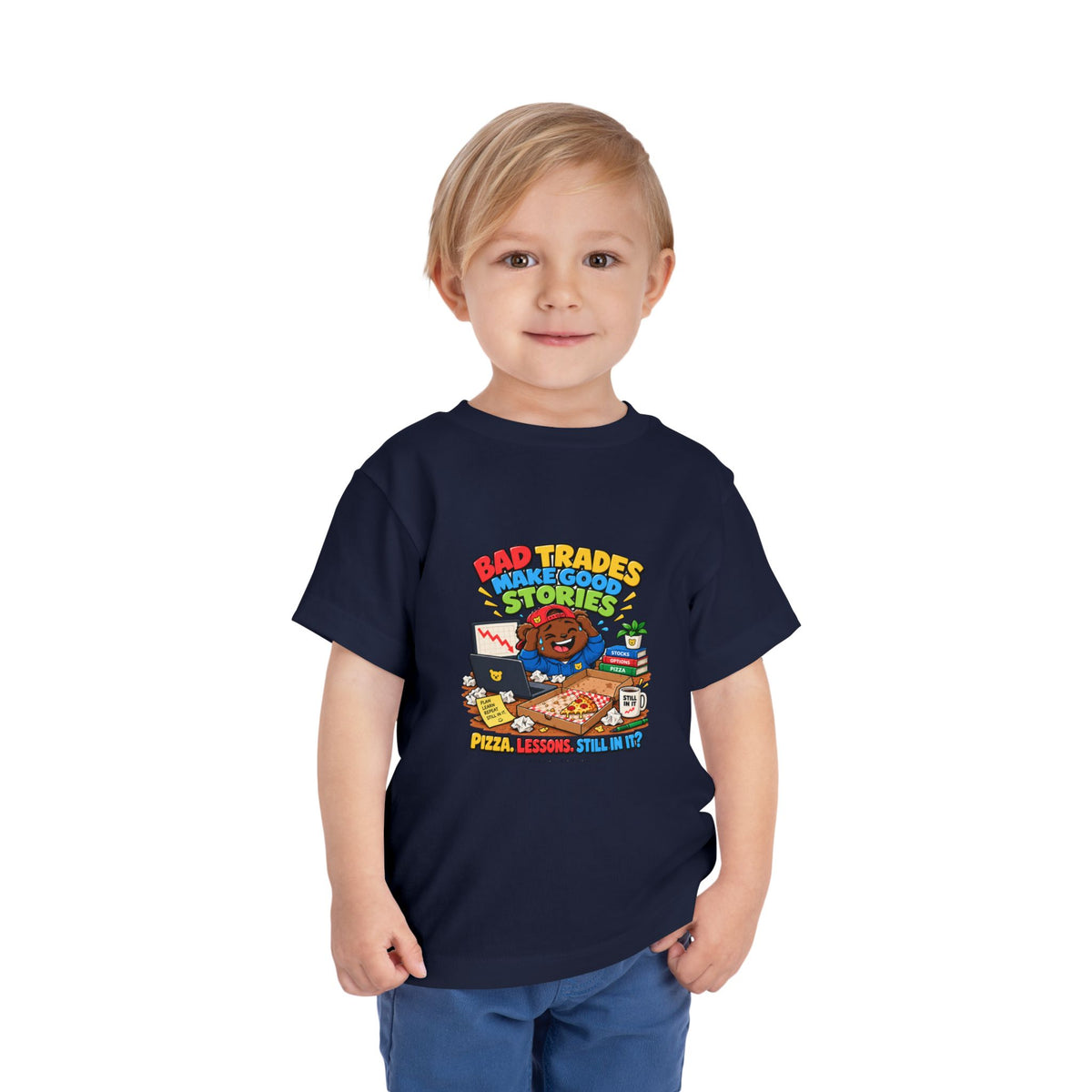 BEAR BAD TRADES. Toddler Tee | Funny Finance Kids Clothing