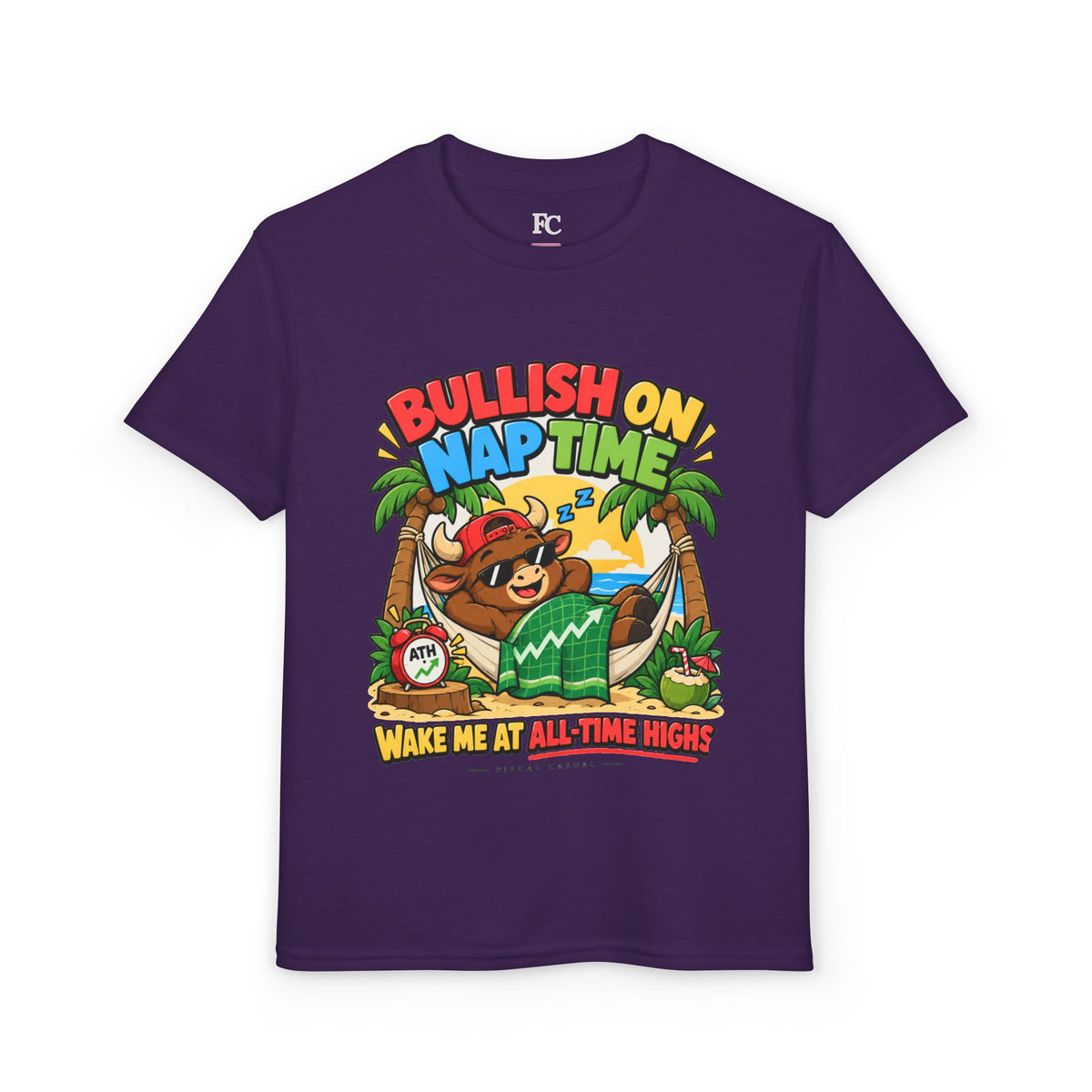 BULL NAP TIME. Youth Tee | Funny Finance Kids Clothing