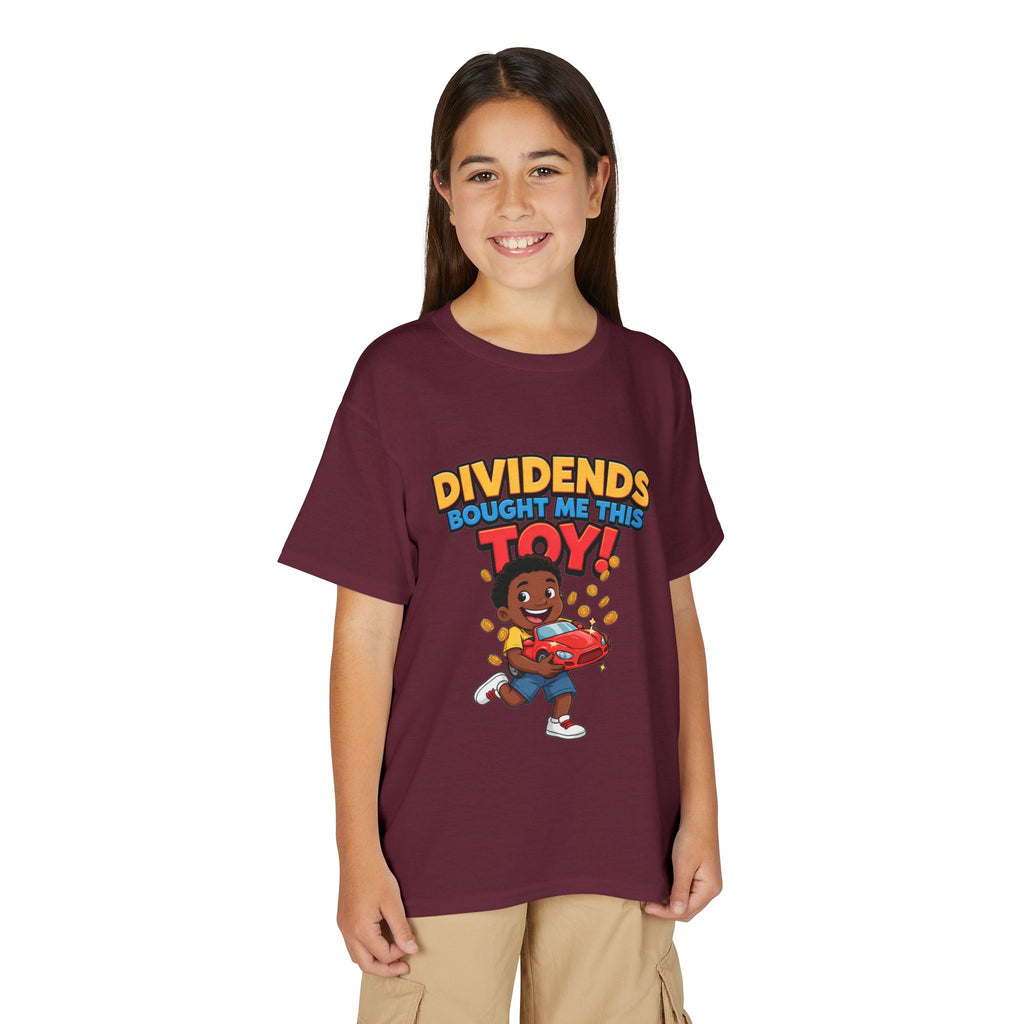 DIVIDENDS BOUGHT ME THIS TOY. Boys' Youth Tee | Funny Finance Kids Clothing