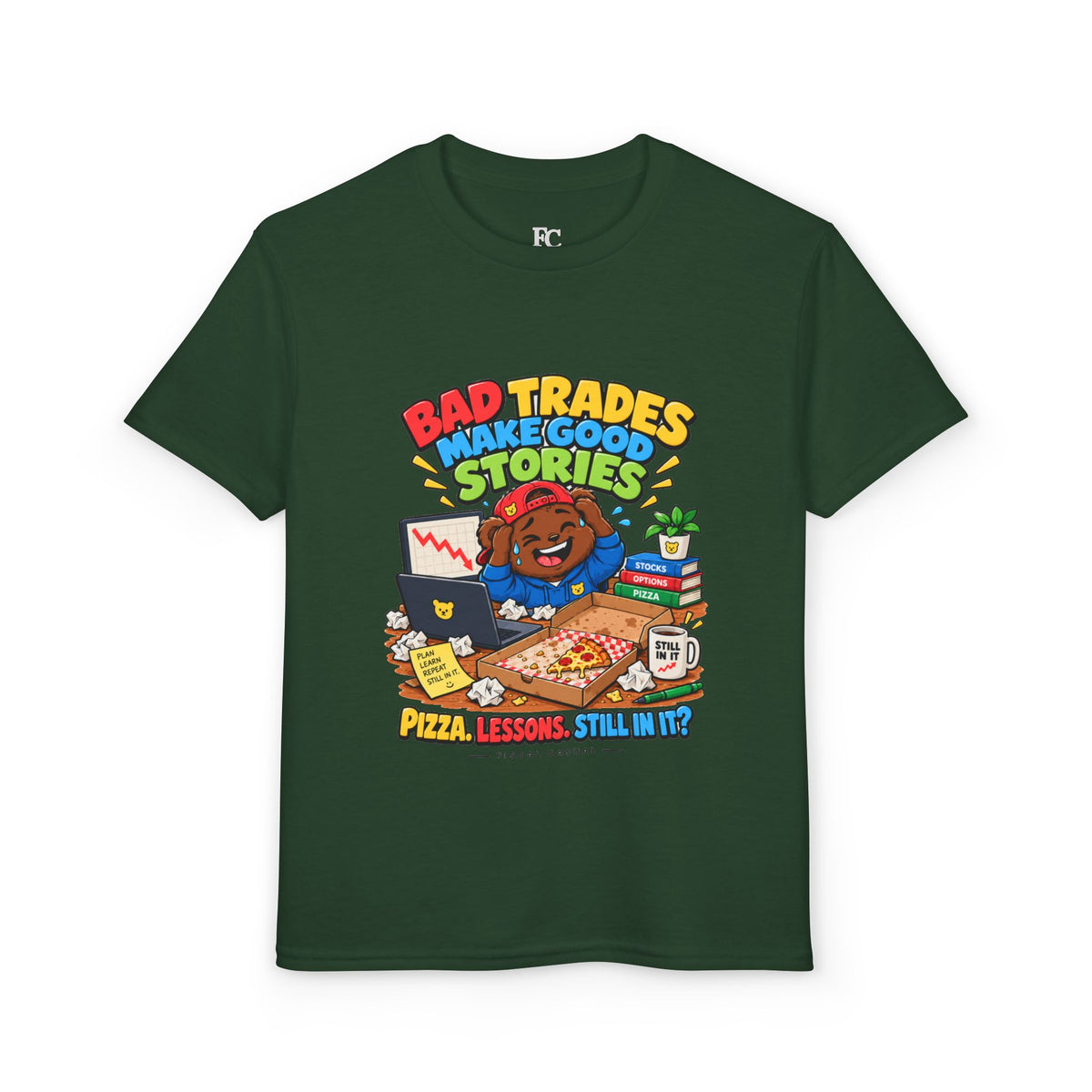 BEAR BAD TRADES. Youth Tee | Funny Finance Kids Clothing