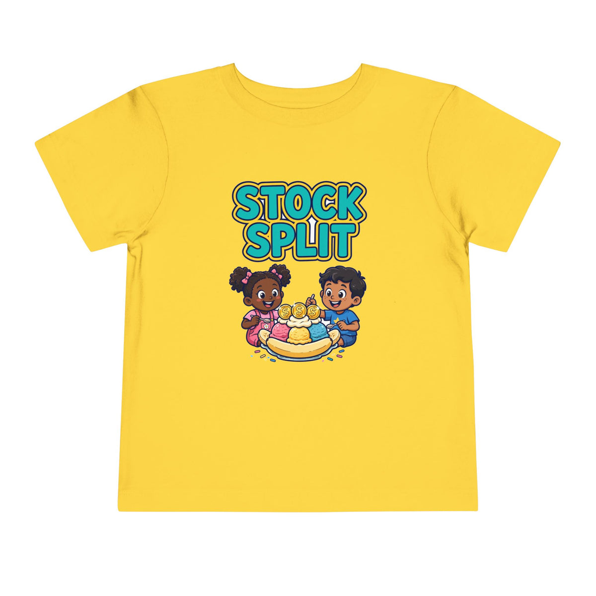 STOCK SPLIT. Girls' Toddler Tee | Funny Finance Kids Clothing