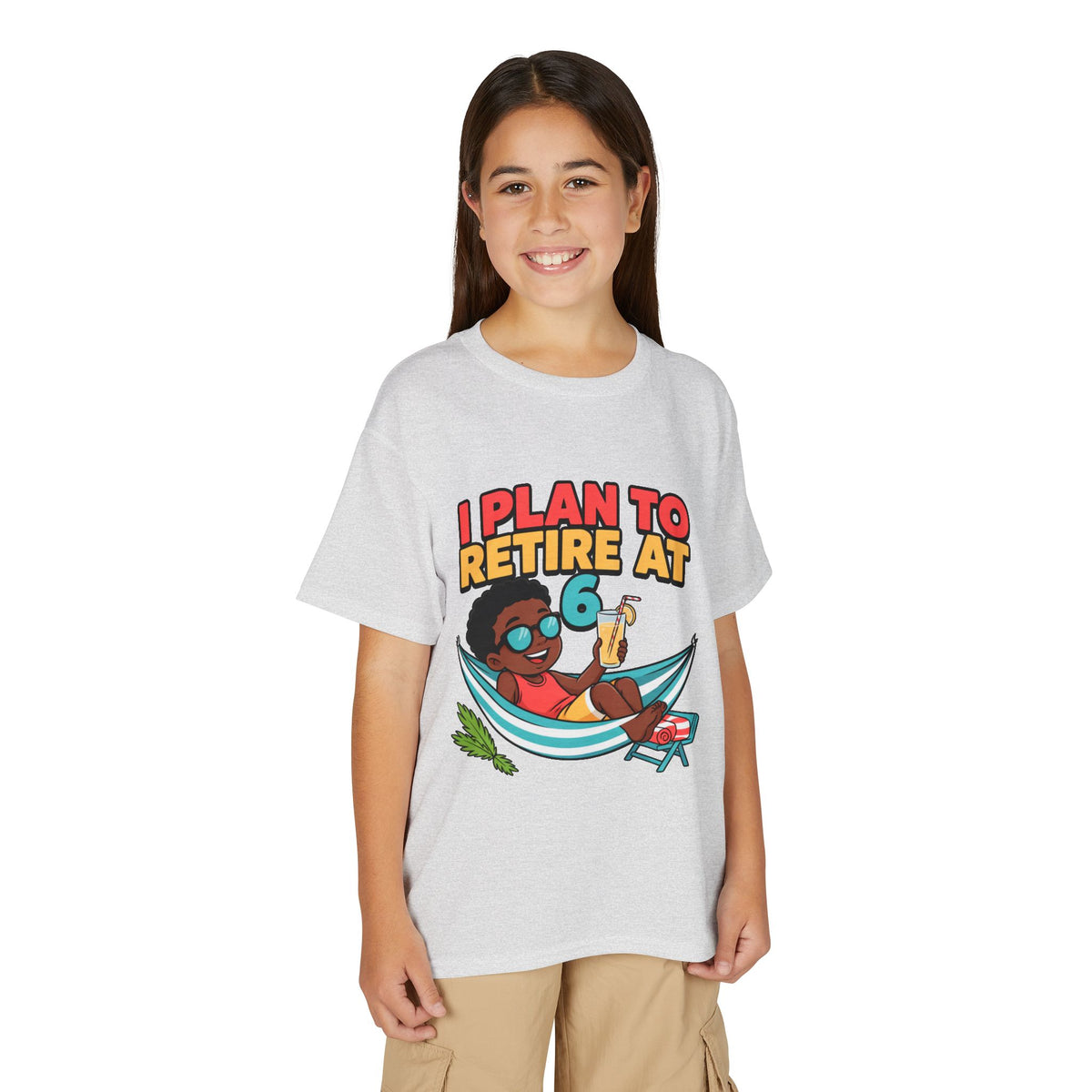 I PLAN TO RETIRE AT 6. Boys' Youth Tee | Funny Finance Kids Clothing