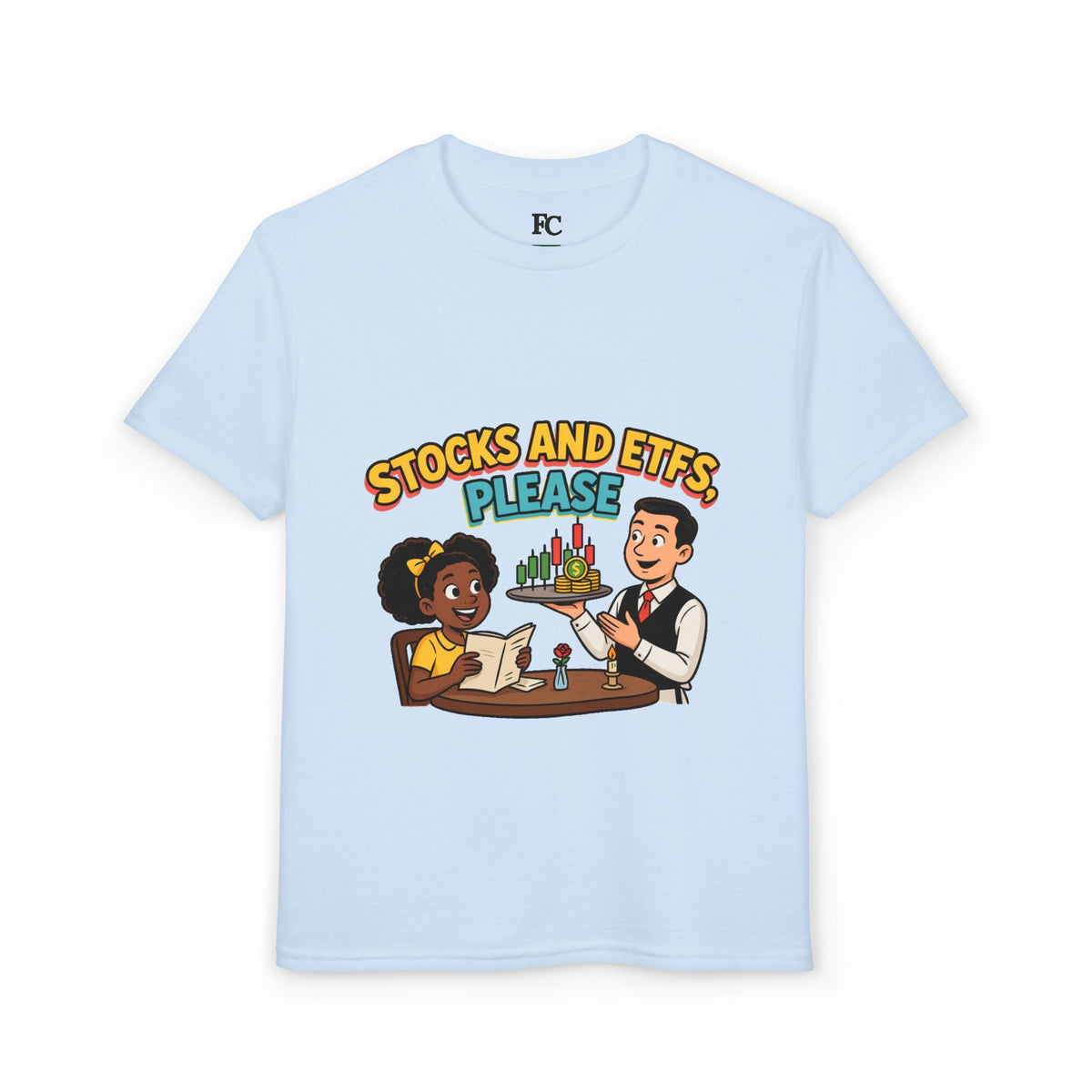 STOCKS AND ETFS, PLEASE. Girls' Youth Tee | Funny Finance Kids Clothing