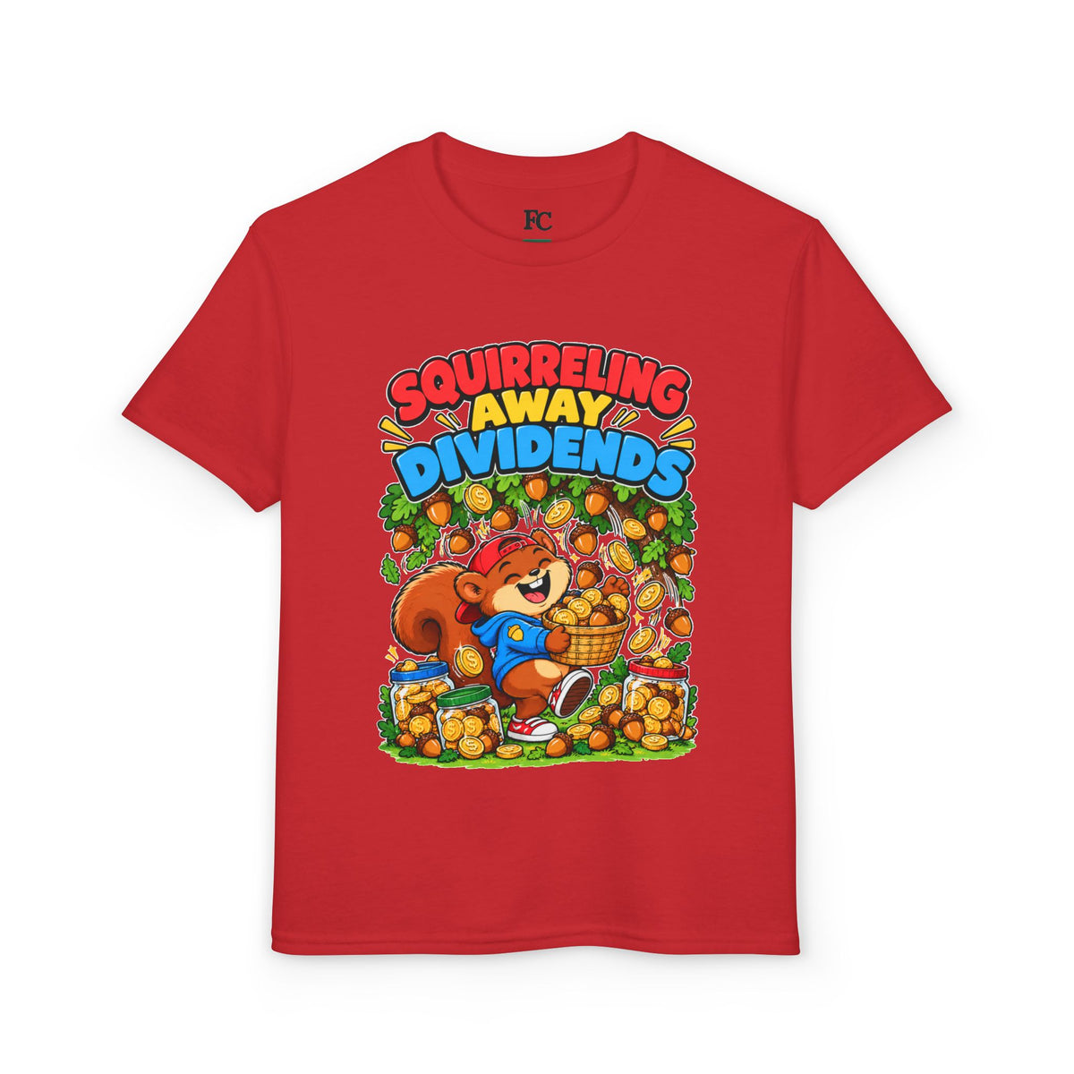 SQUIRRELING AWAY DIVIDENDS. Youth Tee | Funny Finance Kids Clothing